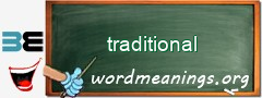 WordMeaning blackboard for traditional